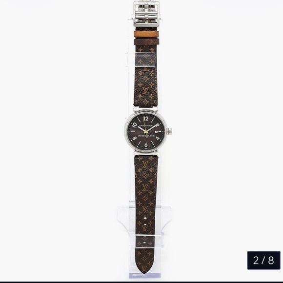 ⌚ Louis Vuitton Tambour GM Monogram Steel Watch – 39mm Brown - Picture 2 of 9